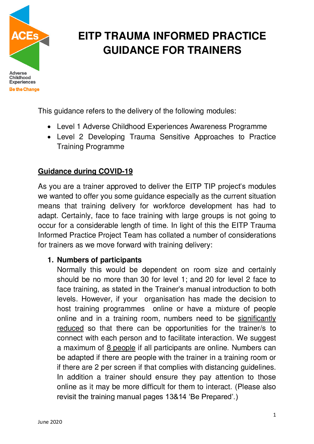 200709 - TIP Trainers Guidance