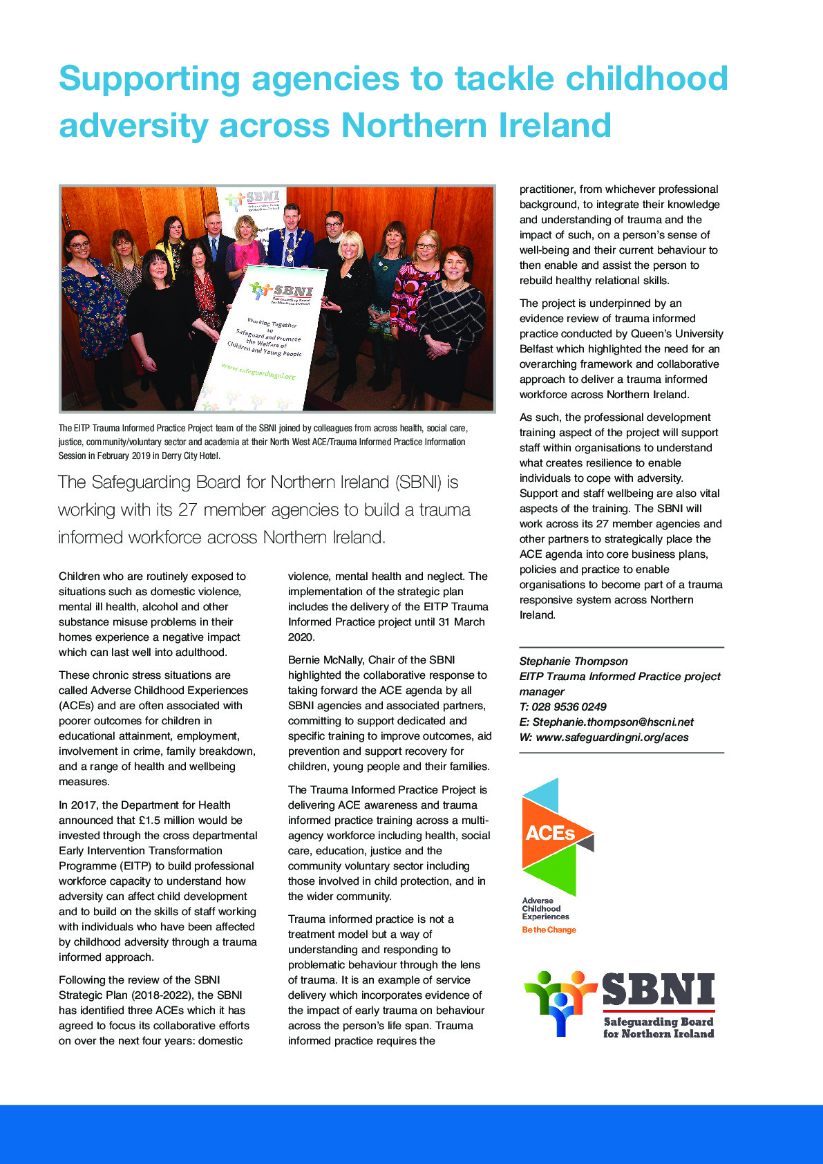 SBNI EITP Trauma Informed Practice Project Overview