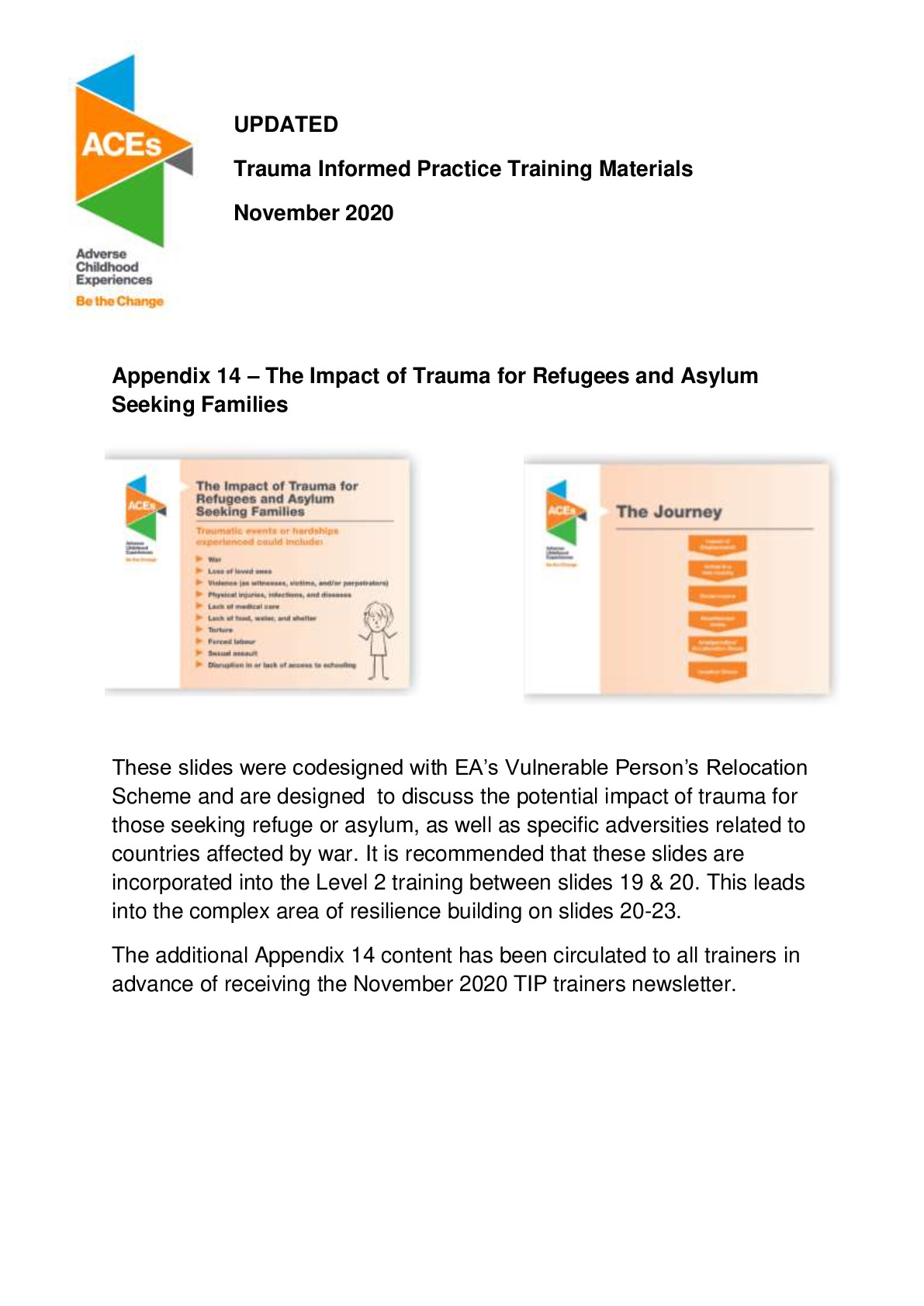 TIP Trainers Updated Resources Nov20