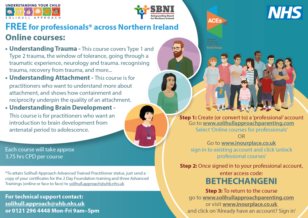 Flier with details on additional training for Solihull trauma informed practice